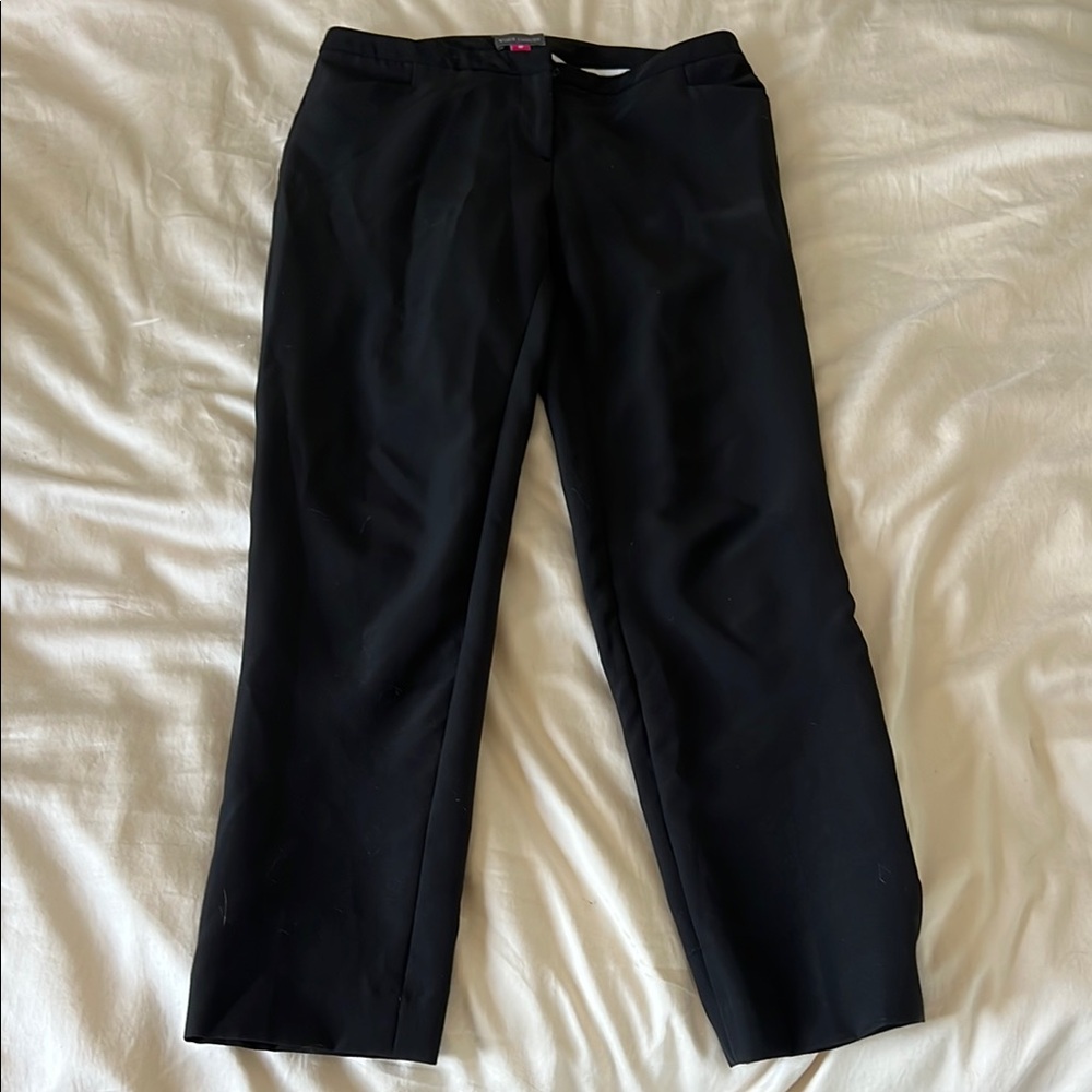 Vince Camuto Black Straight-Leg Trousers
